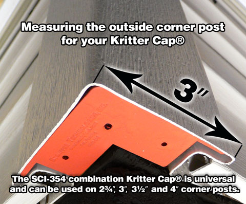 Kritter Caps showing how it looks when fixed and size